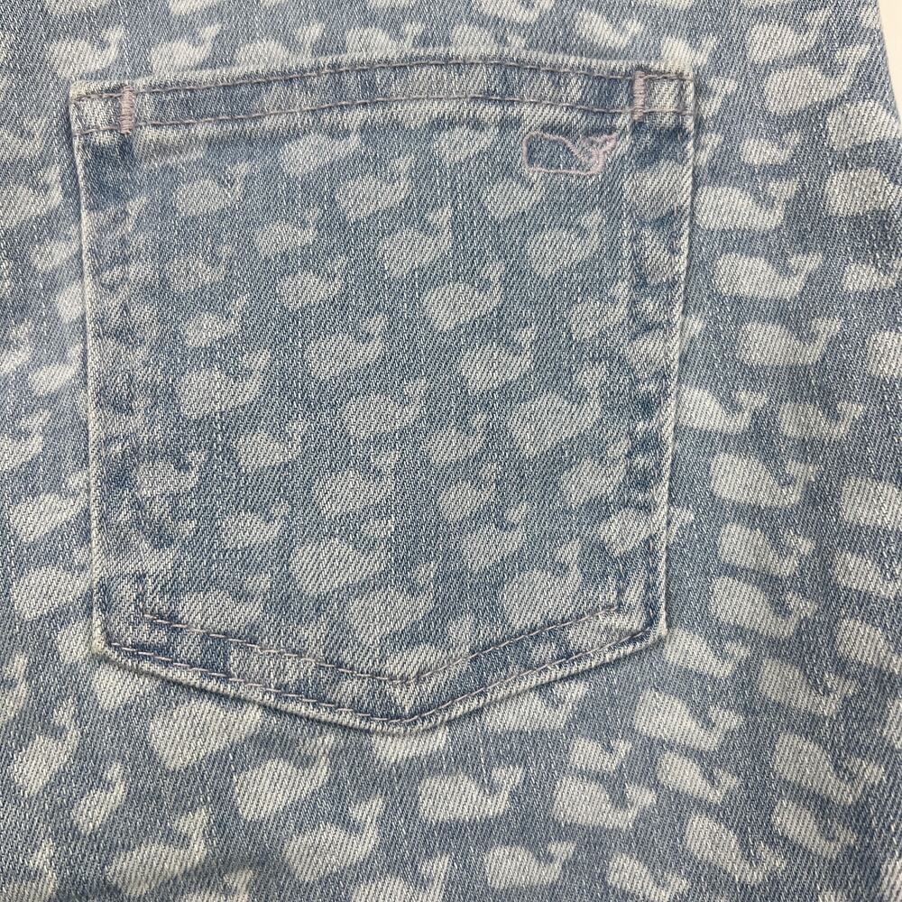 Vineyard Vines Saylor Light Wash All Over Whale Logo Skinny Jeans Big Girls 14 - Picture 5 of 9